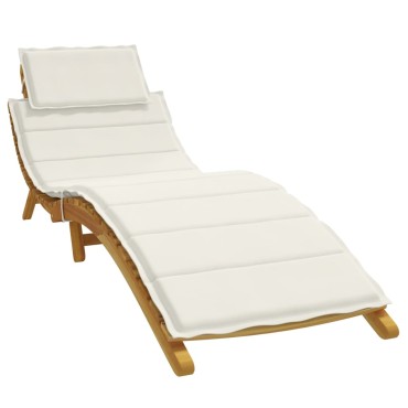 vidaXL Μαξιλάρι Ξαπλώστρας Κρεμ 186x58x4cm Ύφασμα
