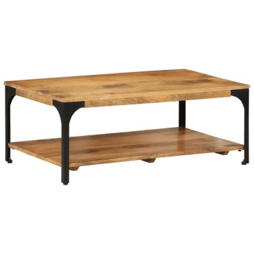 vidaXL Τραπεζάκι Σαλονιού 2 Επ. 100x55x38cm Μασίφ Ξύλο Μάνγκο/Ατσάλι 1 τεμ.