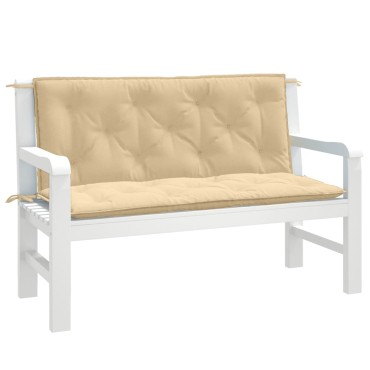 vidaXL Μαξιλάρι Πάγκου Κήπου Μπεζ Μελανζέ 120x50x7cm Ύφασμα