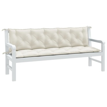 vidaXL Μαξιλάρι Πάγκου Κήπου Κρεμ Μελανζέ 180x50x7cm Ύφασμα