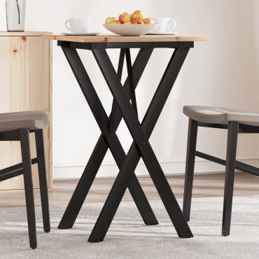 vidaXL Τραπέζι Τραπεζαρίας Πλαίσιο Χ50x50x75cm Μασίφ Πεύκο/Ατσάλι 1 τεμ.