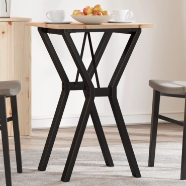 vidaXL Τραπέζι Τραπεζαρίας Πλαίσιο Υ50x50x75cm Μασίφ Πεύκο/Ατσάλι 1 τεμ.