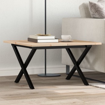 vidaXL Τραπεζάκι Σαλονιού Πλαίσιοx60x60x40cm Μασίφ Πεύκο/Ατσάλι