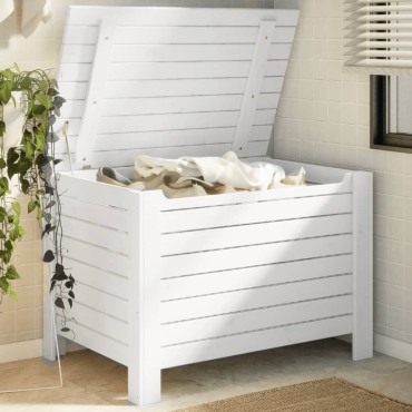 vidaXL Κουτί Αποθήκευσης με Καπάκι RANA Λευκό 100x49x54cm Μασίφ Πεύκο 1 τεμ.