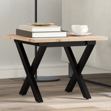 vidaXL Τραπεζάκι Σαλονιού Πλαίσιο Χ 50x50x35cm Μασίφ Πεύκο/Ατσάλι