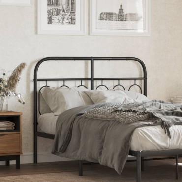 vidaXL Κεφαλάρι Μαύρο Μεταλλικό 125x3x100cm 1 τεμ.