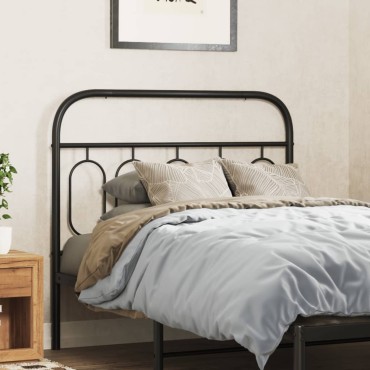 vidaXL Κεφαλάρι Μαύρο Μεταλλικό 112x3x100cm 1 τεμ.