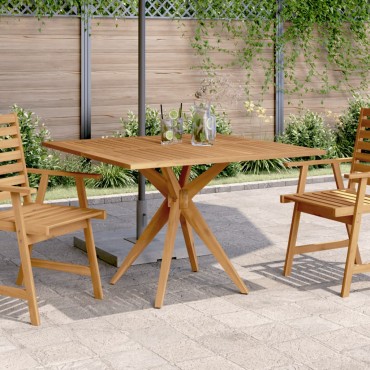 vidaXL Τραπέζι Κήπου Τετράγωνο 110x110x75cm από Μασίφ Ξύλο Ακακίας 1 τεμ.