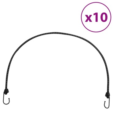 vidaXL Κορδόνια Ελαστικά Bungee με Γάντζο/Ανακλ. Ταινίες 10 τεμ 100 εκ
