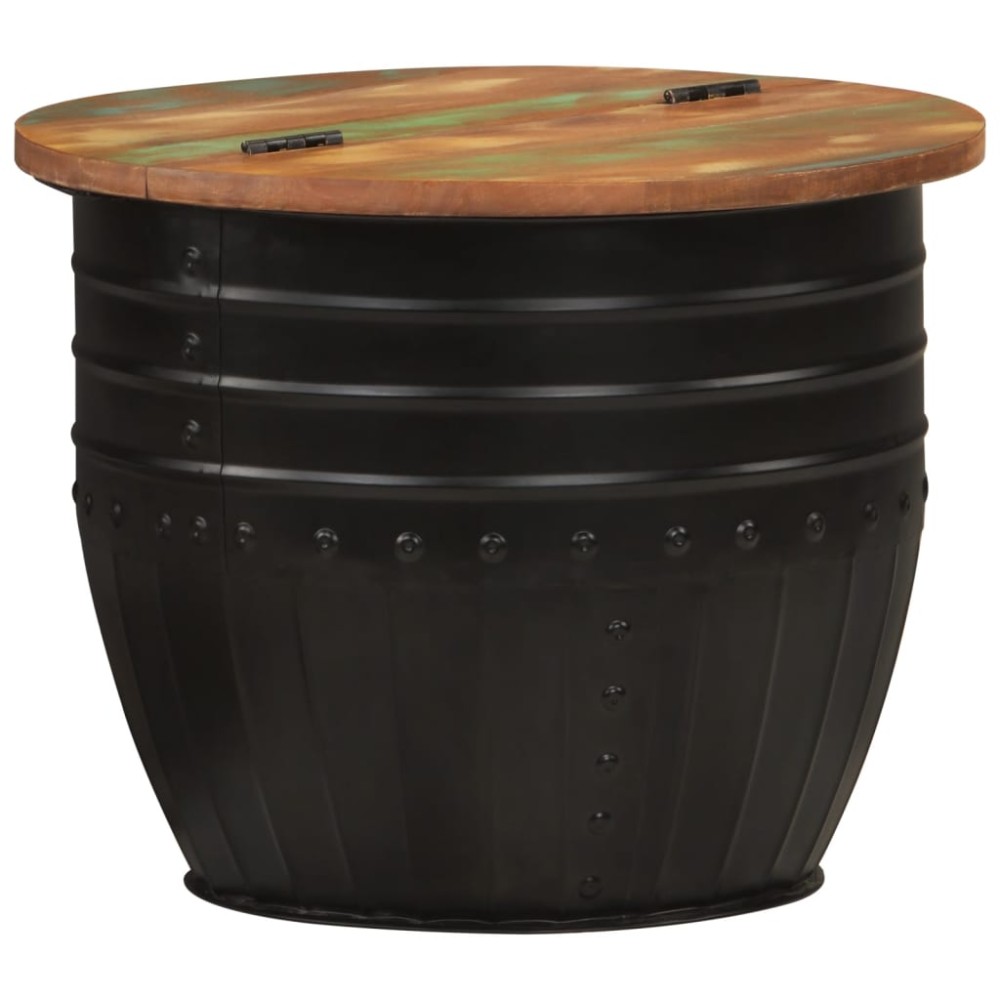 vidaXL Τραπεζάκι Σαλονιού Μαύρο 50x39,5cm Μασίφ Ανακυκλωμένο Ξύλο 1 τεμ.