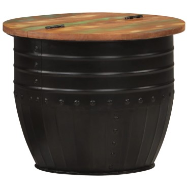 vidaXL Τραπεζάκι Σαλονιού Μαύρο 50x39,5cm Μασίφ Ανακυκλωμένο Ξύλο 1 τεμ.