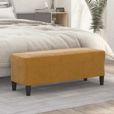 vidaXL Πάγκος Καφέ 100x35x41cm Βελούδινος 1 τεμ.