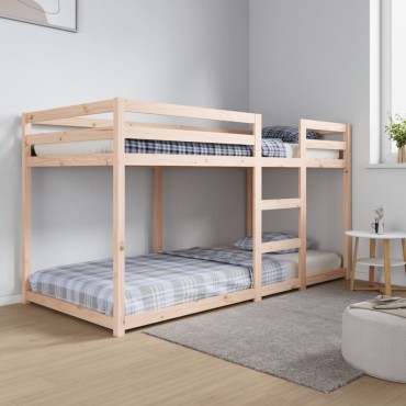 vidaXL Κουκέτα 90x200cm από Μασίφ Ξύλο Πεύκου 1 τεμ. - Μονό