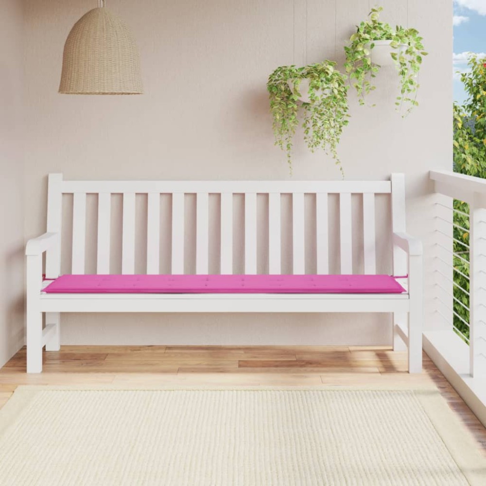 vidaXL Μαξιλάρι Πάγκου Κήπου Ροζ 200x50x4cm Υφασμάτινο