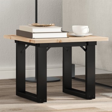 vidaXL Τραπεζάκι Σαλονιού Πλαίσιο Ο 50x50x35cm Μασίφ Πεύκο/Ατσάλι