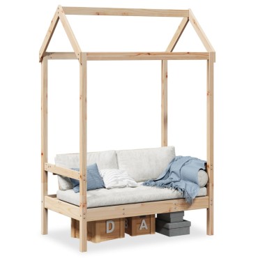 vidaXL Παγκάκι με Οροφή 117,5x70x176,5cm από Μασίφ Ξύλο Πεύκου