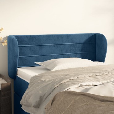 vidaXL Κεφαλάρι με Πτερύγια Σκούρο Μπλε 103x23x78/88cm Βελούδινο 1 τεμ.
