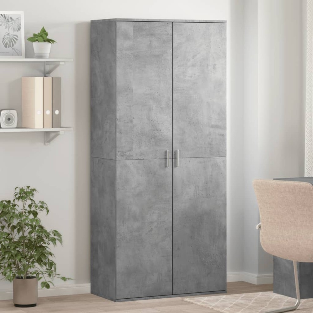 vidaXL Παπουτσοθήκη Γκρι Σκυροδέματος 80x39x178cm Επεξεργασμένο Ξύλο