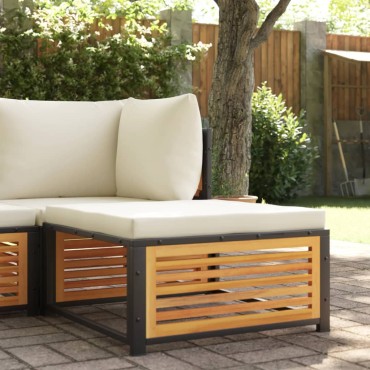 vidaXL Σκαμπό Κήπου 68x68x30cm από Μασίφ Ξύλο Ακακίας με Μαξιλάρι