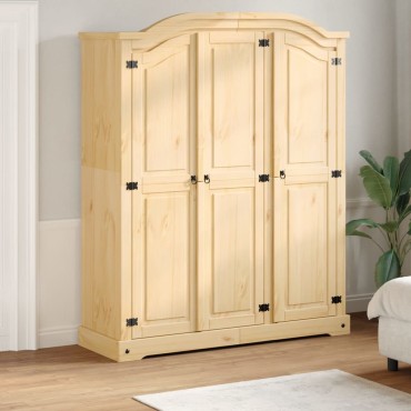 vidaXL Ντουλάπα Corona 151,5x52x186cm από Μασίφ Ξύλο Πεύκου 1 τεμ.