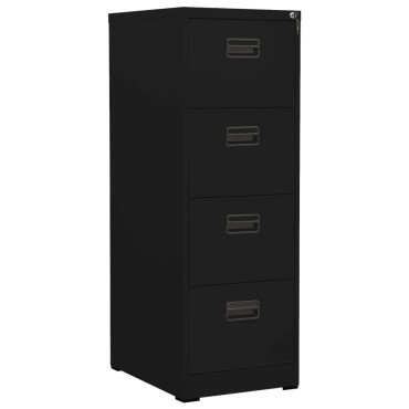 vidaXL Αρχειοθήκη Μαύρη 46x62x133cm από Ατσάλι 1 τεμ.