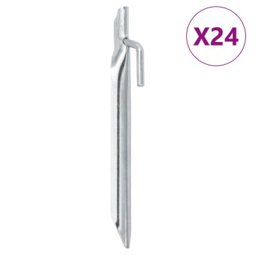 vidaXL Πασσαλάκια Σκηνής Σχήμα V 24 τεμ. 17 εκ. Ø20 χιλ. Γαλβ. Ατσάλι