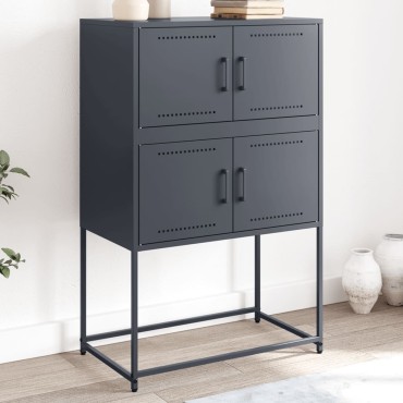 vidaXL Μπουφές Ανθρακί 68,5x38,5x107cm από Ατσάλι 1 τεμ.