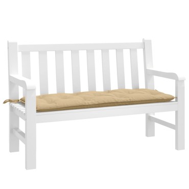 vidaXL Μαξιλάρι Πάγκου Κήπου Μπεζ Μελανζέ 120x50x7cm Ύφασμα