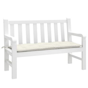 vidaXL Μαξιλάρι Πάγκου Κήπου Κρεμ Μελανζέ 120x50x7cm Ύφασμα