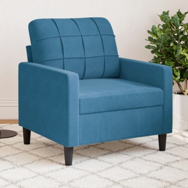 vidaXL Πολυθρόνα Μπλε Βελούδινη 77x77x80cm 1 τεμ. Γωνιακός