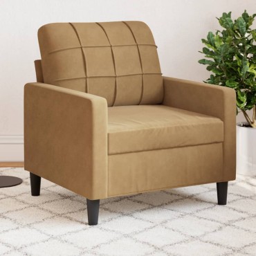 vidaXL Πολυθρόνα Καφέ Βελούδινη 77x77x80cm 1 τεμ. Γωνιακός