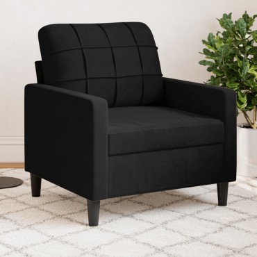 vidaXL Πολυθρόνα Μαύρη Βελούδινη 77x77x80cm 1 τεμ. Γωνιακός