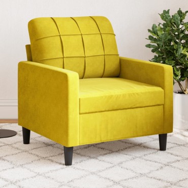 vidaXL Πολυθρόνα Κίτρινο Βελούδινη 77x77x80cm 1 τεμ. Γωνιακός