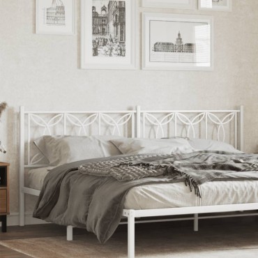 vidaXL Κεφαλάρι Λευκό Μεταλλικό 198x3x90cm 1 τεμ.