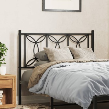 vidaXL Κεφαλάρι Μαύρο Μεταλλικό 112x3x90cm 1 τεμ.