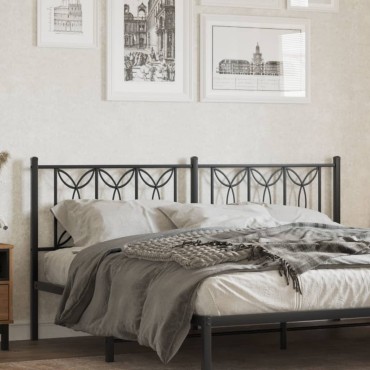 vidaXL Κεφαλάρι Μαύρο Μεταλλικό 187x3x90cm 1 τεμ.