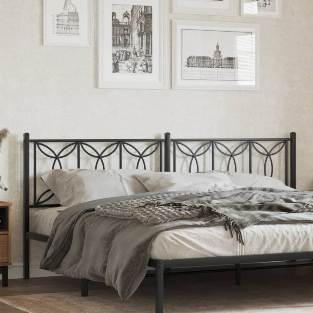 vidaXL Κεφαλάρι Μαύρο Μεταλλικό 206x3x90cm 1 τεμ.