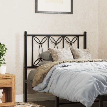 vidaXL Κεφαλάρι Μαύρο Μεταλλικό 80x3x90cm 1 τεμ.