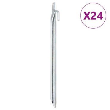 vidaXL Πασσαλάκια Σκηνής Σχήμα V 24 τεμ. 29,5εκ. Ø20 χιλ. Γαλβ. Ατσάλι
