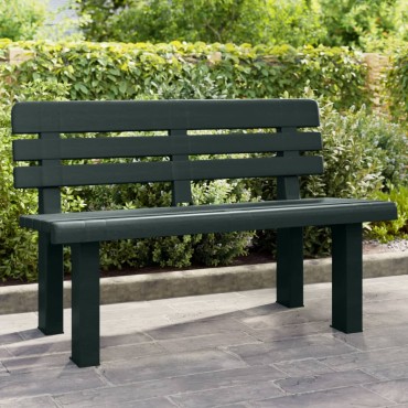 vidaXL Παγκάκι Κήπου Πράσινο 110x52x71cm από Πολυπροπυλένιο 1 τεμ.