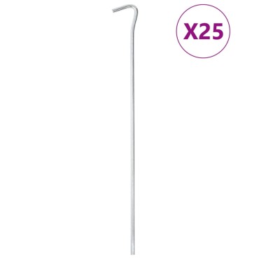 vidaXL Πασσαλάκια Σκηνής 25 τεμ. 30 εκ. Ø7 χιλ. Γαλβανισμένο Ατσάλι