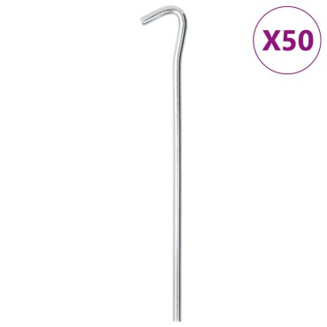 vidaXL Πασσαλάκια Σκηνής 50 τεμ. 23 εκ. Ø7 χιλ. Γαλβανισμένο Ατσάλι