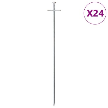 vidaXL Πασσαλάκια Σκηνής 24 τεμ. 29,5 εκ. Ø6 χιλ. Γαλβανισμένο Ατσάλι