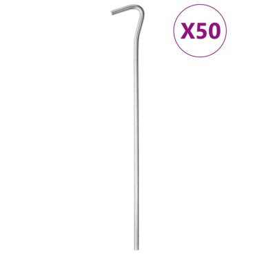 vidaXL Πασσαλάκια Σκηνής 50 τεμ. 23 εκ. Ø5 χιλ. Γαλβανισμένο Ατσάλι