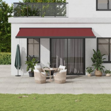 vidaXL Τέντα Πτυσσόμενη Αυτόματη Μπορντό 500x300 εκ.