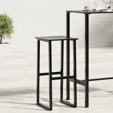 vidaXL Σκαμπό Μπαρ 4 τεμ. Μαύρα 38x38x80cm Ατσάλι με Ηλ. Βαφή Πούδρας