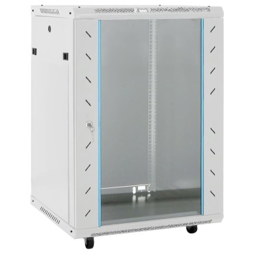 vidaXL Καμπίνα Δικτύου με Περιστ. Πόδια 15U 19" IP20 60x45x86 εκ.