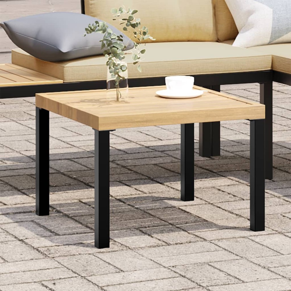 vidaXL Τραπέζι Σαλονιού Κήπου Μαύρο 55x55x39,5cm Ατσάλι Ηλεκτ. Βαφή 1 τεμ.