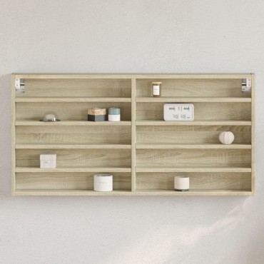 vidaXL Βιτρίνα Χρώμα Sonoma Δρυς 100x8,5x50cm από Επεξεργασμένο Ξύλο