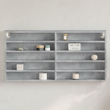 vidaXL Βιτρίνα Γκρι Σκυροδέματος 100x8,5x50cm από Επεξεργασμένο Ξύλο